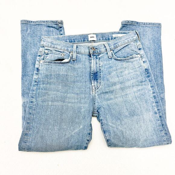 Edwin Elin Crop Halo Straight Light Wash Denim Jeans Straight Leg Size 26 - Picture 4 of 8